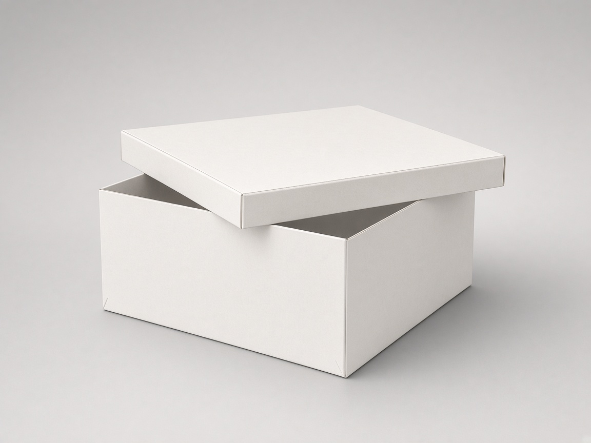 White cardboard archive box with lid