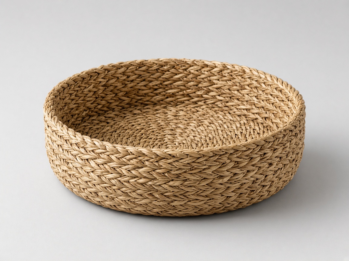 Small round handmade woven basket