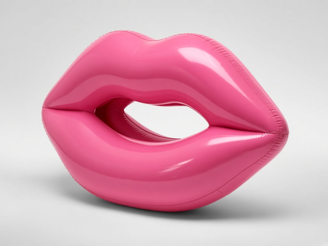 Pink inflatable lips pool float