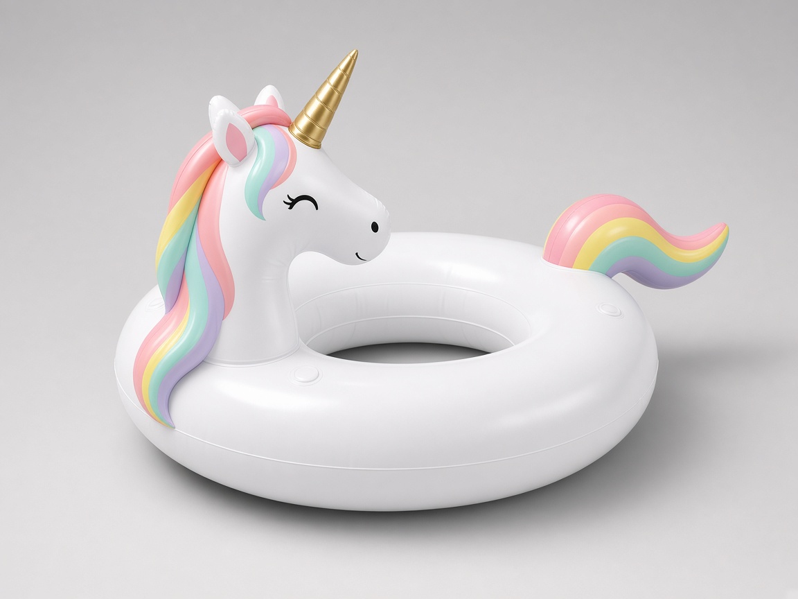 White inflatable unicorn pool float
