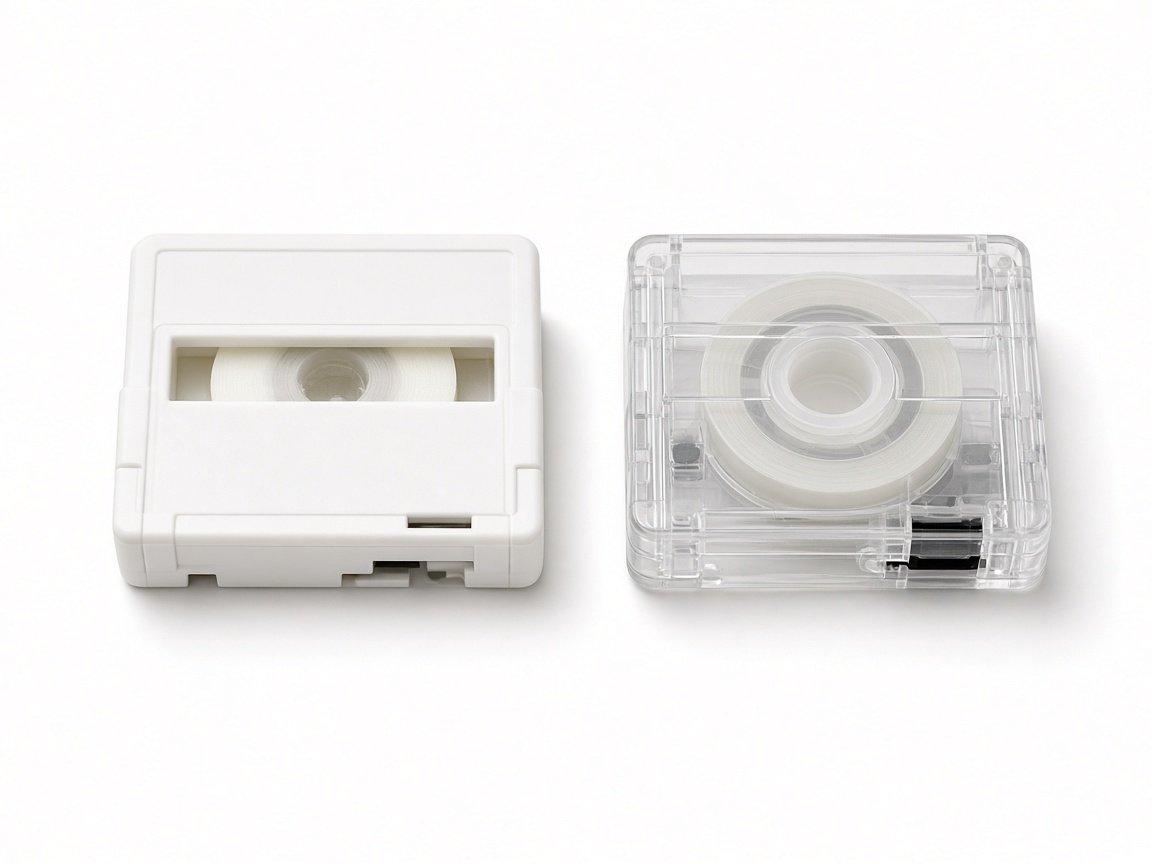 White and clear 12 mm label tape cartridges