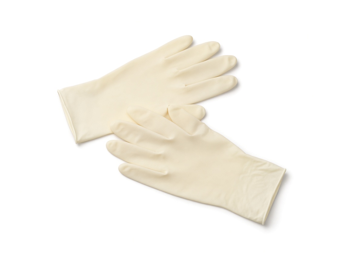 Cream powder-free latex gloves