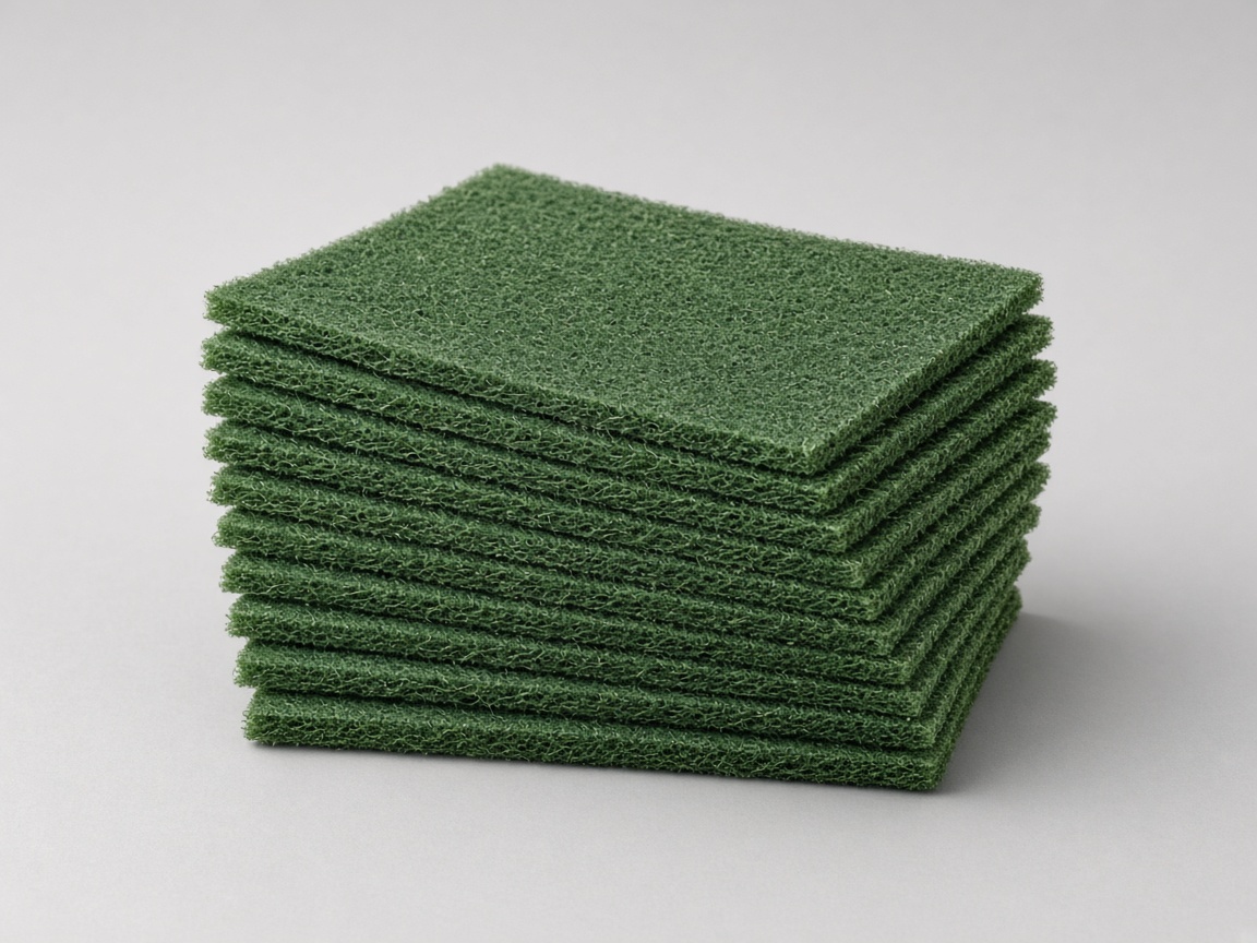 Stack of green scouring pads