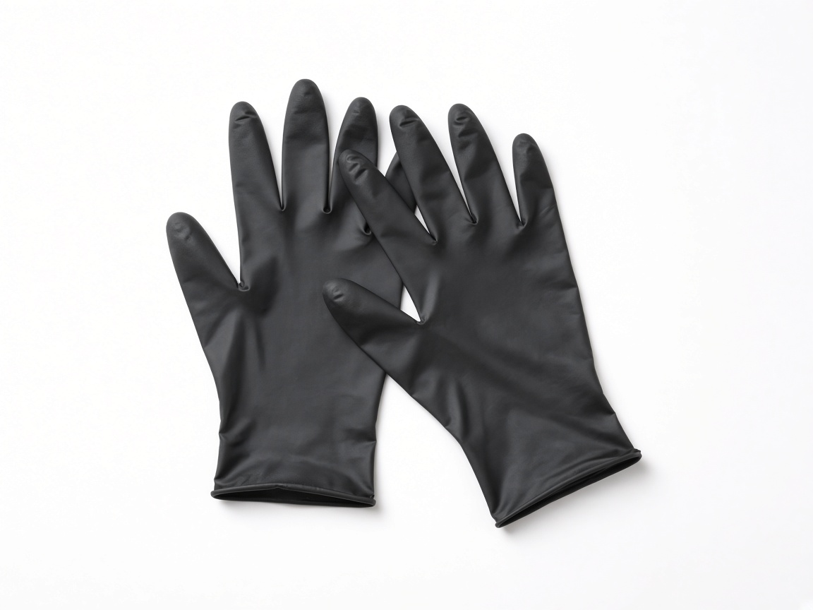 Black powder-free vinyl gloves